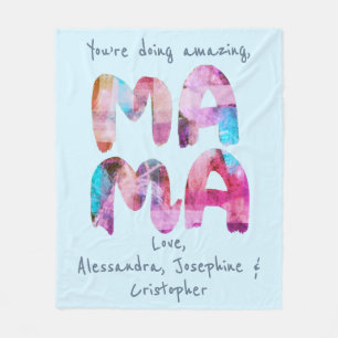 Manta Polar Nombres de niños personalizados para mamá motivado