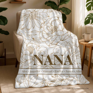 Manta Polar Nombres personalizados de NANA marrones