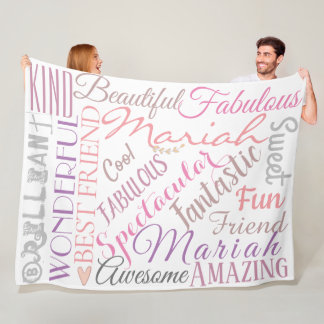 Manta Polar Nombres personalizados y palabras de amor y amista
