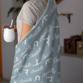 Manta Polar Nombres repetidos Gimnasia Azul Fleece Blanket