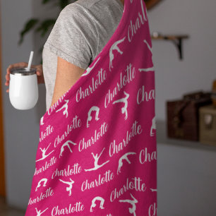 Manta Polar Nombres Repetidos Gimnasia Cama De Fleece Rosa Cal