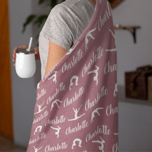 Manta Polar Nombres repetidos Gimnasia Púrpura Fleece Blanket