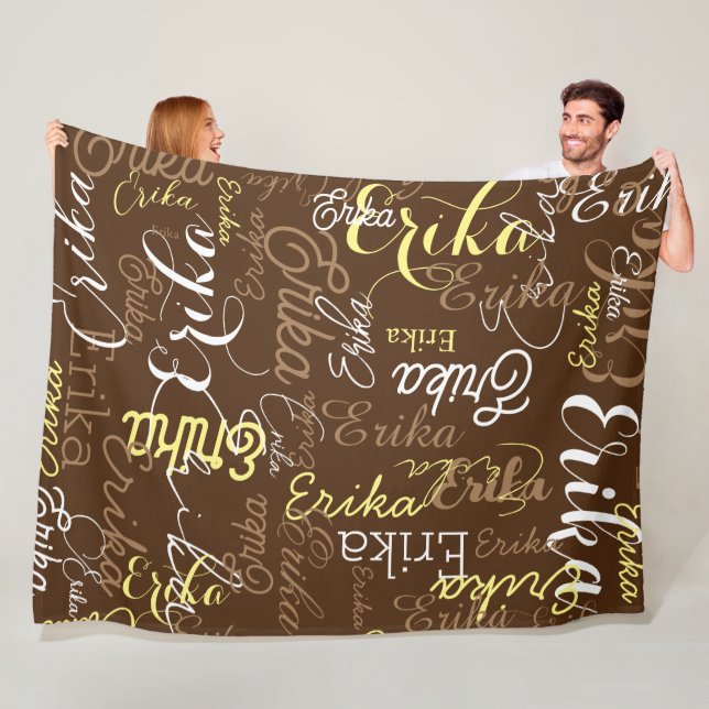 Manta Polar Nombres repetidos marcados en todo Brown (In situ)