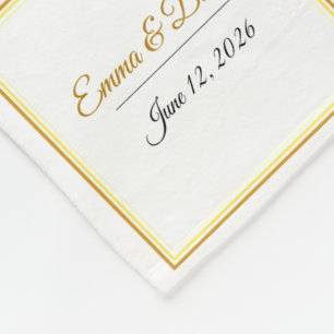Manta Polar Nombres y fecha de boda minimalista elegante perso