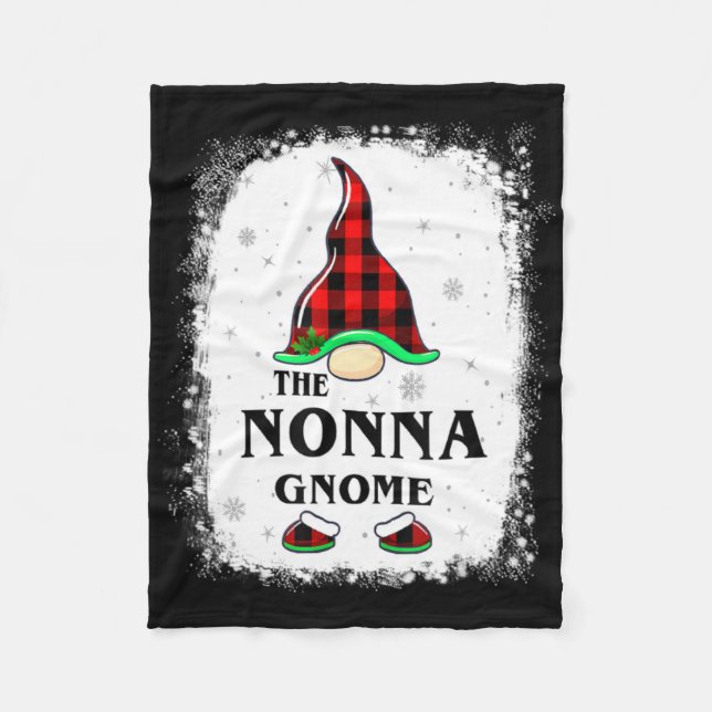 Manta Polar Nonna Gnome Buffalo Plaid Matching Family Xmas Paj (Anverso)