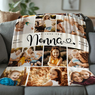 Manta Polar Nonna We Love you Hearn Modern Collage de fotos Fl