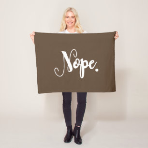 Manta Polar Nope Funny Stay Home Script Typografía Word Art