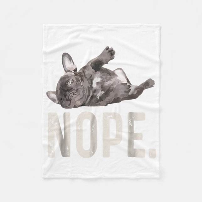 Manta Polar Nope Lazy French Bulldog Lover Gift (Anverso)