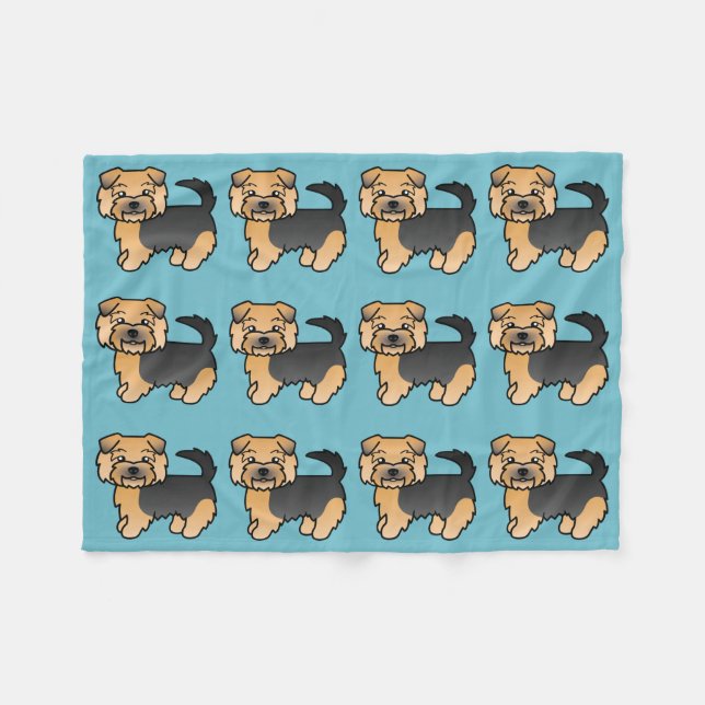 Manta Polar Norfolk Terrier negro y canela (Frente (Horizontal))