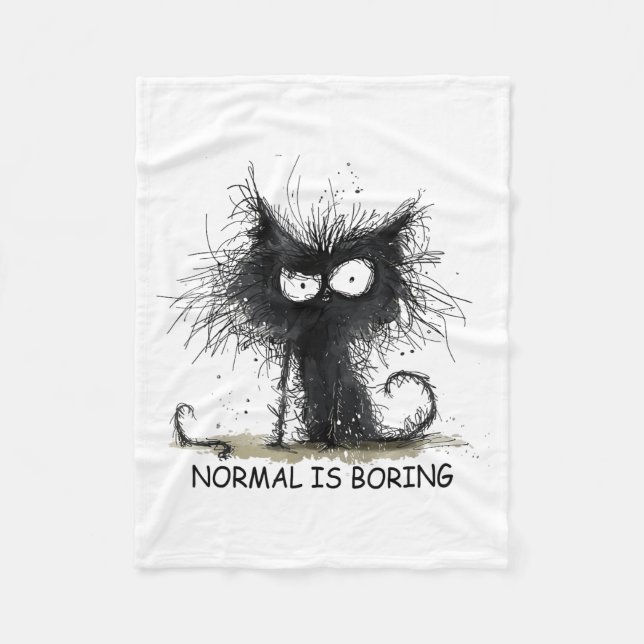 Manta Polar Normal Is Boring Funny Cat Graphic Tee Men Women  (Anverso)