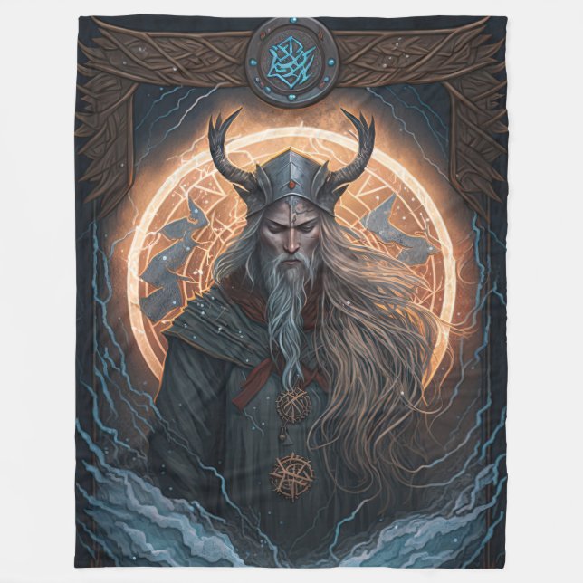 Manta Polar Norse Mythology Odin Blanket (Anverso)