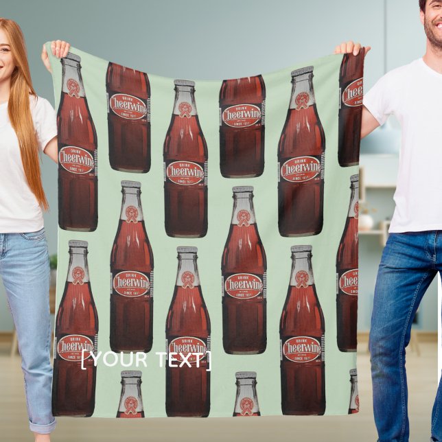 Manta Polar North Carolina Cheerwine Fleece Blanket (North Carolina Fleece blanket with a little nostalgia. Cheerwine soda. A unique personalized blanket)
