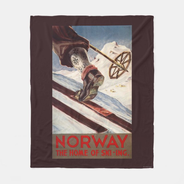 Manta Polar Noruega - el hogar del esquí (Anverso)