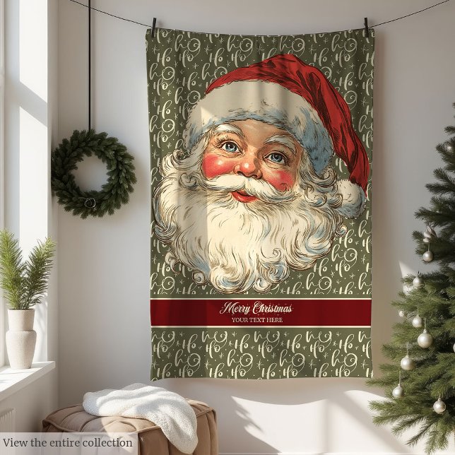 Manta Polar Nostálgico Santa Claus arrojado con aspecto clásic (Nostalgic Santa Claus Throw with Classic Look)