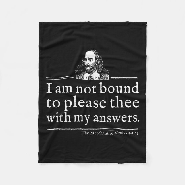 Manta Polar Not Bound To Please Shakespeare Quote Shirt Theate (Anverso)