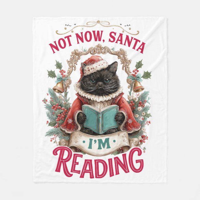 Manta Polar Not Now Santa I'm Reading  (Anverso)