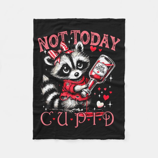 Manta Polar Not Today Cud Funny Raccoon Valentines Day Cute Ki (Anverso)