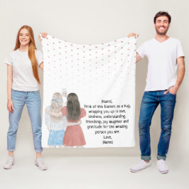 Manta Polar Nota con letra personalizada de mejores amigas Sel