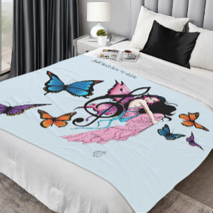 Manta Polar Nota de música Mariposas Fairy