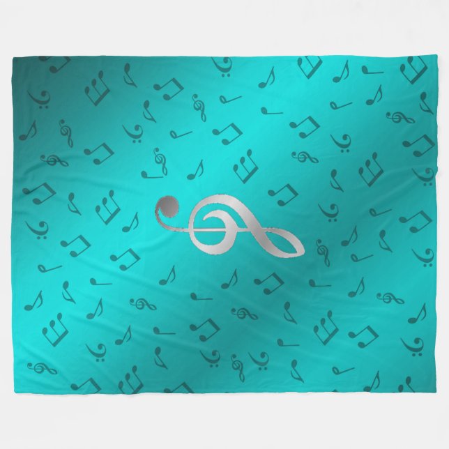 Manta Polar notas de música de plata (Frente (Horizontal))