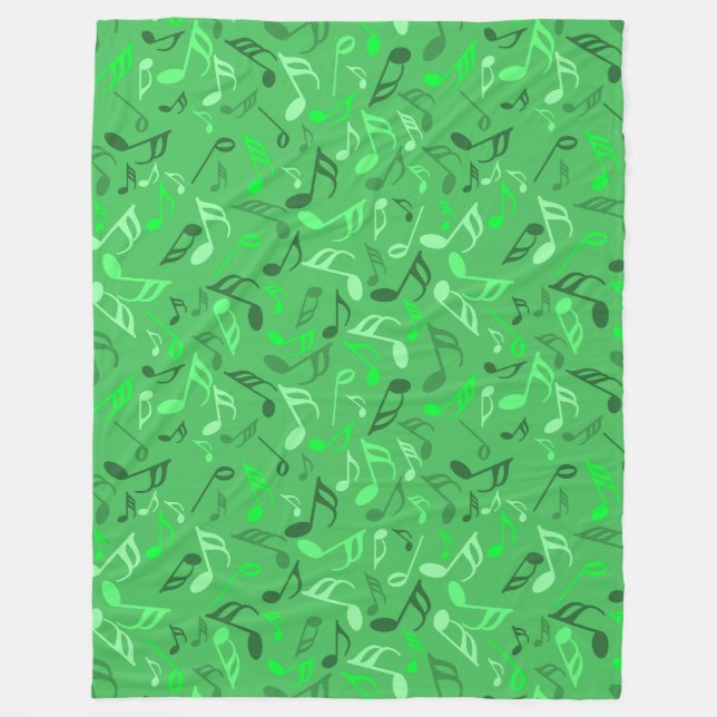 Manta Polar Notas musicales verdes (Anverso)