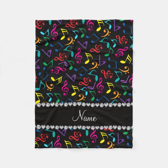 Manta Polar Notas negras conocidas personalizadas de la música (Anverso)