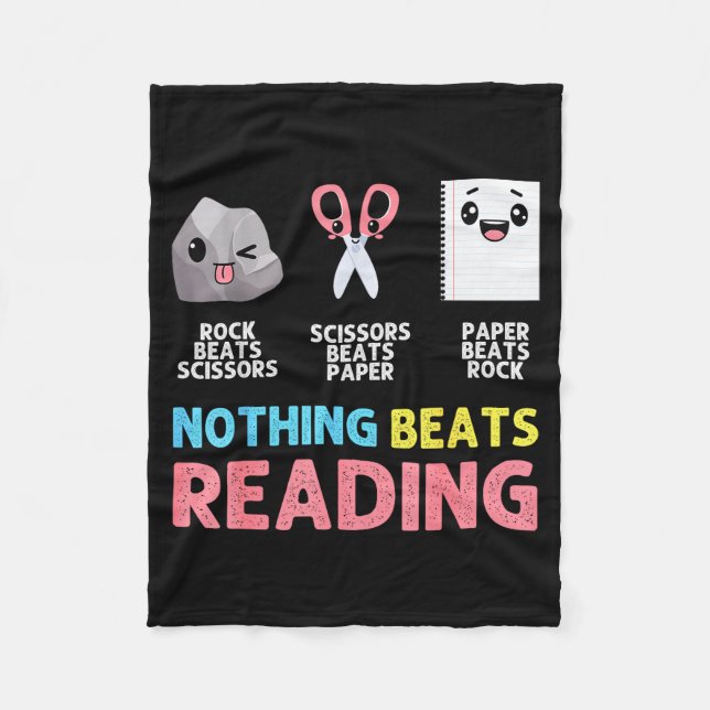 Manta Polar Nothing Beats Reading Funny Rock Paper Scissors  (Anverso)