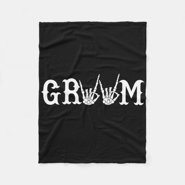 Manta Polar Novia de Boda de Halloween Novio Esqueleto Hasta l (Anverso)