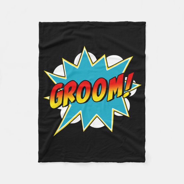 Manta Polar Novio Superhéroe Despedida de Soltero Fiesta de Bo (Anverso)