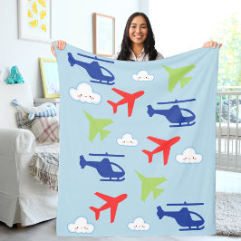 Manta Polar Nube de aviones, viajes, Baby Shower, aviación