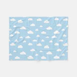 Manta Polar Nubes blancas del dibujo animado en modelo azul