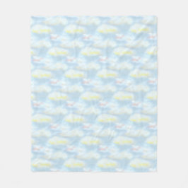 Manta Polar Nubes de Pastel Lindas sobre Azul Claro