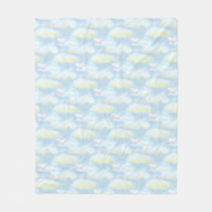 Manta Polar Nubes de Pastel Lindas sobre Azul Claro