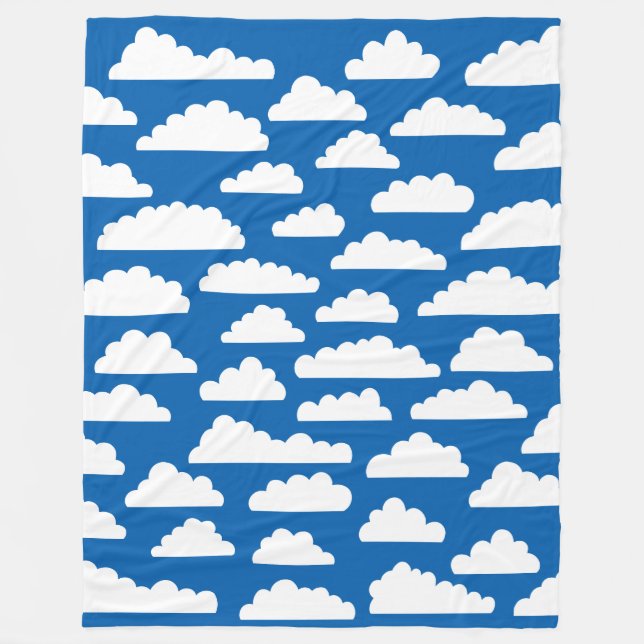Manta Polar Nubes esponjosas - Blanco sobre azul 005cad (Anverso)