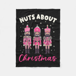 Manta Polar Nueces sobre Navidades Navidades de petaca rosada
