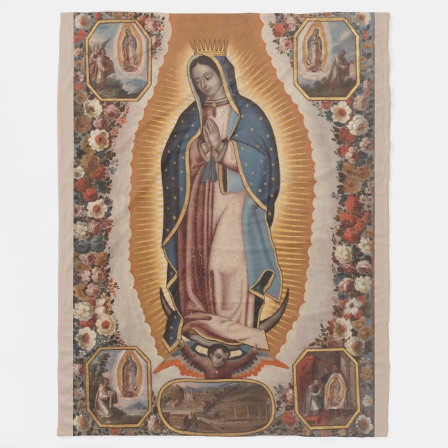 Manta Polar Nuestra Señora de Guadalupe México Católico (Anverso)
