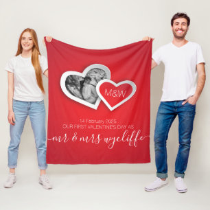 Manta Polar Nuestro primer Día de San Valentín como Sr. y Sr