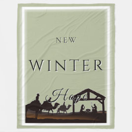 Manta Polar Nueva esperanza de invierno con la escena nativida