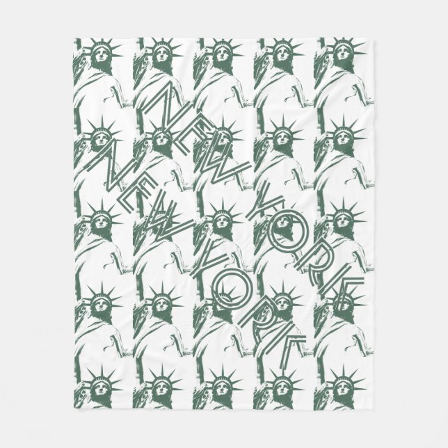 Manta Polar Nueva York Souvenir Blanket Estatua de la Decoraci (Anverso)