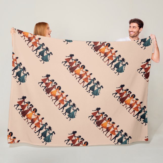 Manta Polar Nueve damas bailando esténcil de corte estilo retr (In situ)