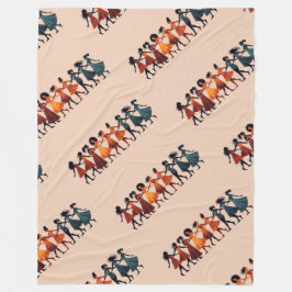 Manta Polar Nueve damas bailando esténcil de corte estilo retr