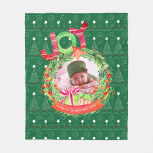 Manta Polar NUEVO Bebés Primer Navidades Keepsake FOTO Blankie
