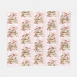 Manta Polar Nuevo capítulo lazos rosados con rayas 
