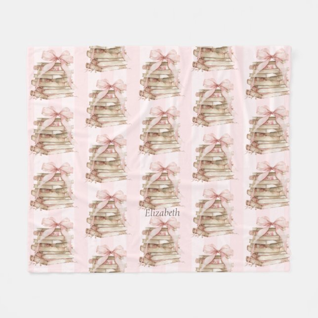 Manta Polar Nuevo capítulo lazos rosados con rayas  (Frente (Horizontal))