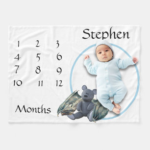 Manta Polar Nuevo Oso Teddy Dragón Azul para Bebé Recién Nacid