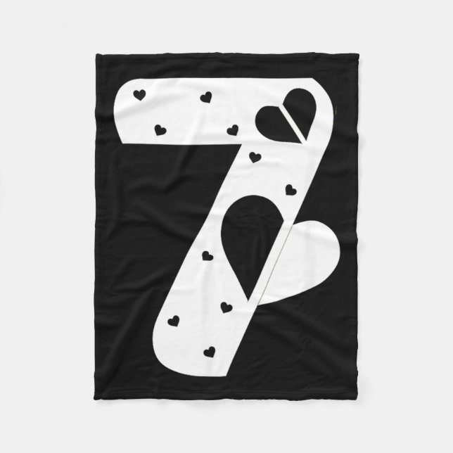 Manta Polar Number 7 Hearts Love 67 Couple Matching Christmas  (Anverso)