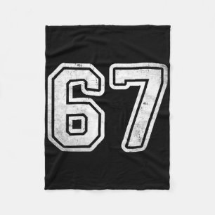 Manta Polar Número Antiguo #67 Equipo Deportivo Blanco Número