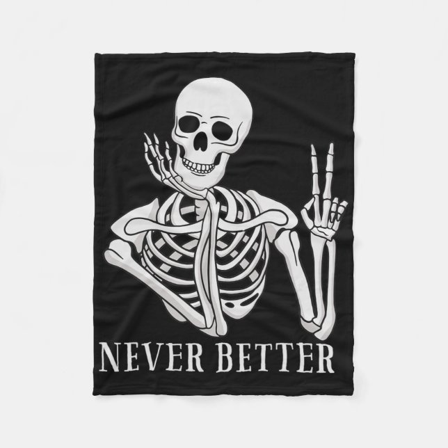 Manta Polar Nunca mejor Skeleton Fun Halloween Skull (Anverso)