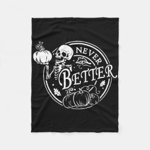 Manta Polar Nunca mejor Skeleton Halloween Funny Skull Pumpki