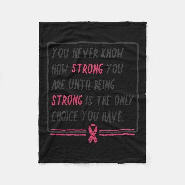 Manta Polar Nunca se sabe cuán fuerte es el regalo del cáncer  (Anverso)